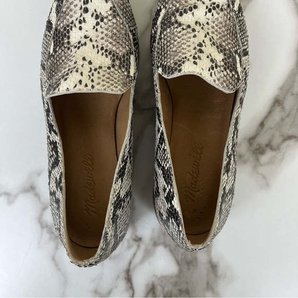 Madewell Women Size 6 The Frances Snakeskin Leather Pointed Toe Loafers Slip On - Picture 10 of 11